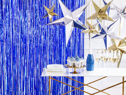 1 Glittergordijn - 2,5m - Blauw
