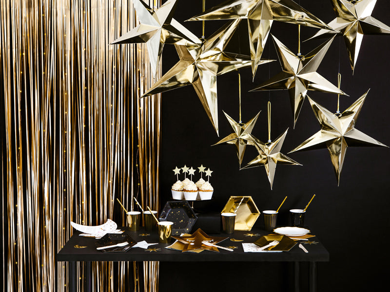 1 Glittergordijn - 2,5m - Goud