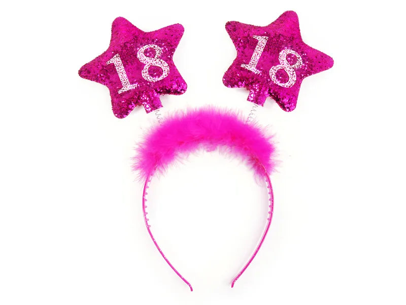 1 Haarband - 18 met sterren - Roze