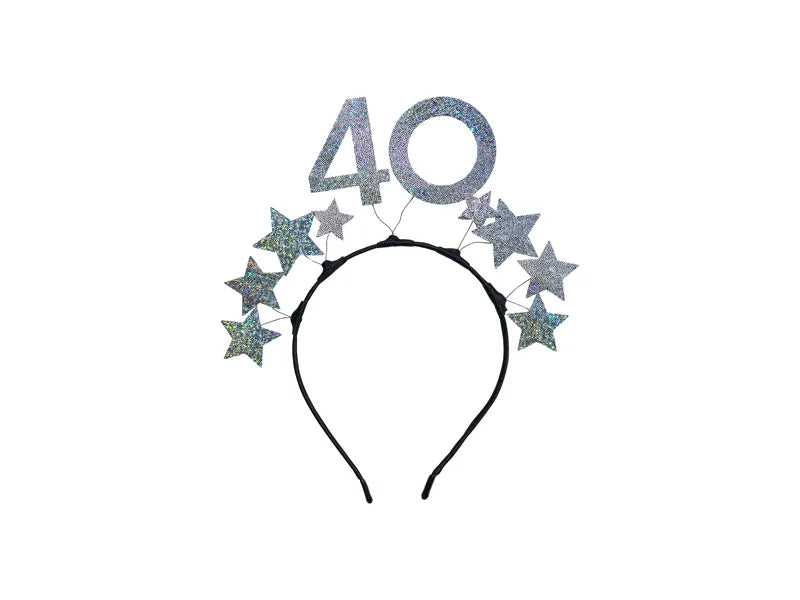 1 hoofdband - 40 met sterren - Zilver