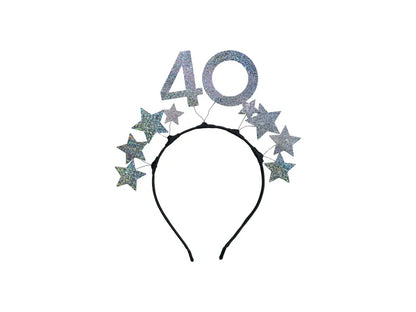 1 hoofdband - 40 met sterren - Zilver
