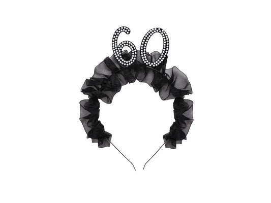 1 serre-tête - 60 avec volants et perles - Noir