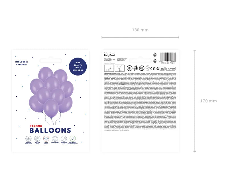10 ballonnen - Ø 30cm - Pastel lavendelblauw