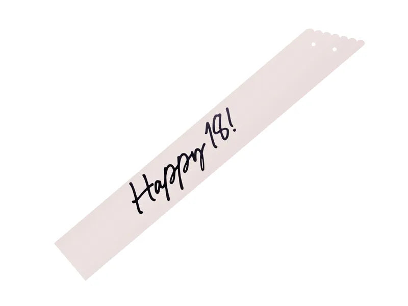 1 Feestlint - Happy 18 - Crème