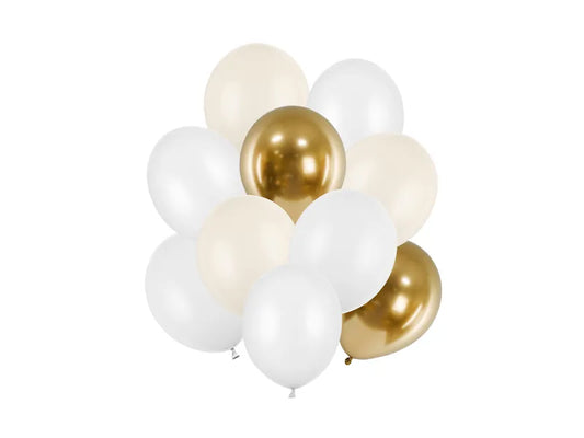 10 ballonnen - Ø 27cm & 30cm - Goud & Wit