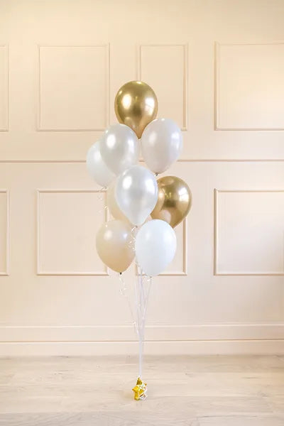 10 ballonnen - Ø 27cm & 30cm - Goud & Wit